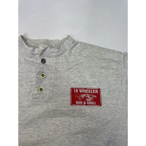 VINTAGE 18 Wheeler Bar & Grill Kearny NJ Graphic T-shirt Men Medium Gray 90s - Picture 5 of 12